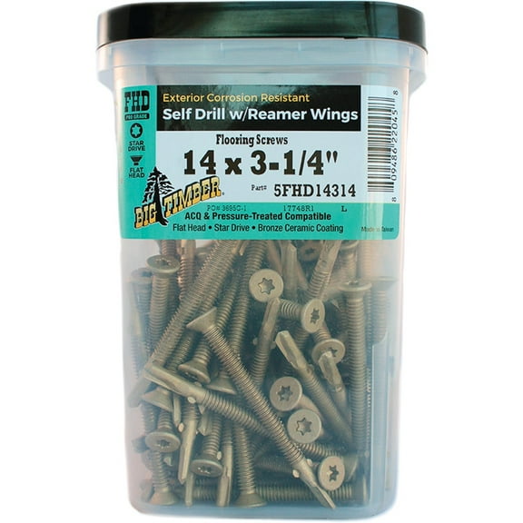 Big Timber 5018311 No.14 x 3.25 in. Star Wood Screws, Bronze - 5 lbs - Pack of 150