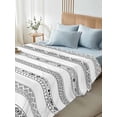 thumbnail image 4 of Black White Geometric Queen Size Flat Sheet, Wrinkleproof & Fadeproof Cooling Flat Bed Sheet Only, Modern Buffalo Plaid Abstract Art Breathable Soft Bedding Top Sheets 90 x 102 Inches, 4 of 8