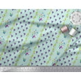 thumbnail image 3 of Soimoi Green Cotton Duck Fabric Stripe & Freesia Floral Print Fabric by the Yard 42 Inch Wide, 3 of 3