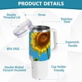 thumbnail image 4 of SKYSONIC Insulated Tumblers with Lids and Straws Handles 40oz Water Bottle Hello Summer Sunflower Travel Mug Reusable Stainless Steel Thermos Vacuum, 4 of 7