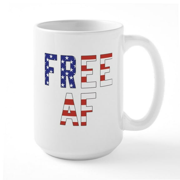CafePress - Free AF - 15 oz Ceramic Large White Novelty Mug