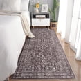 thumbnail image 3 of Area Rugs for Living Room Bedroom, Large Washable Rug, Vintage Floral Boho Non Slip Low Pile Carpet Indoor Dining Room Kids Room Brown 2 * 6 ft, 3 of 9