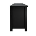 thumbnail image 6 of BizChair Sheffield Classic TV Stand for up to 80" TVs - Modern Black Finish with Full Glass Doors - 65" Engineered Wood Frame - 3 Shelves, 6 of 12