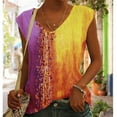 thumbnail image 2 of up to 60% off Gifts Usmixi Womens Tank Tops Beach Fashion Plus Size Comfy Lightweight Tshirts Vest Summer Trendy Tie-Dye Print V-Neck Sleeveless Shirts Blouse Purple XL, 2 of 6