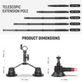 thumbnail image 5 of Neewer CA065 Triple Suction Car Mount - 2-in-1 Pole/Magic Arm for Gopro/Insta360, Quick Release, 5 of 9