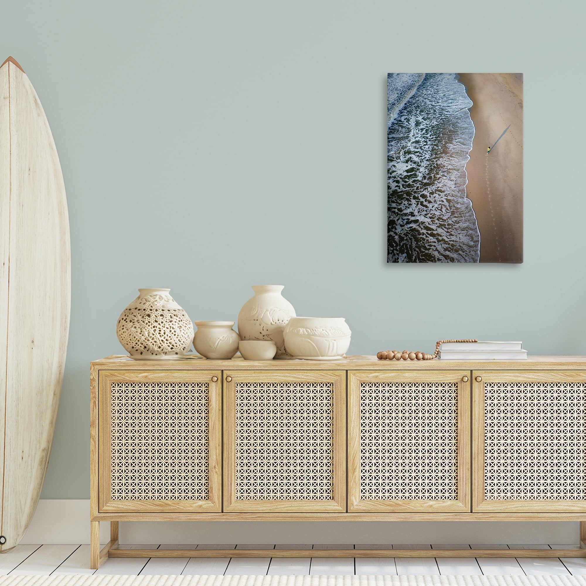 Stupell Industries Vertical Aerial Beach View Nautical & Beach Photography Wrapped Canvas Art Print Wall Art, 24 x 36