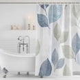 thumbnail image 2 of Sage Green Blue Leaves Shower Curtain Set - Long 72" x 84" Washable Bathtub Curtain with 12 Hooks, Vintage Rustic Botanical Waterproof Fabric Stall Shower Curtains for Bathroom/Bathtub Décor, 2 of 6