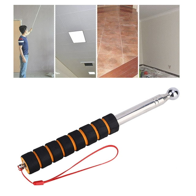 Shockproof Tile Inspection Hammer with Sponge Grip, 130cm Stainless Steel Construction for Wall and Ceiling Testing, Portable and Durable Design for Home Use.