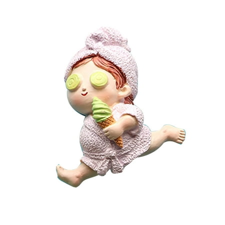 

TINYSOME Cartoon Girl Fridge Magnet 3D Resin Nightgown Chick Refrigerator Magnets Home Kitchen Restaurant Decor