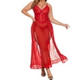 thumbnail image 2 of Avidlove Women Plus Size Lingerie Long Lace Nighty Sexy Mesh Nightdress Side Split Nightgown Sleepwear, 2 of 4