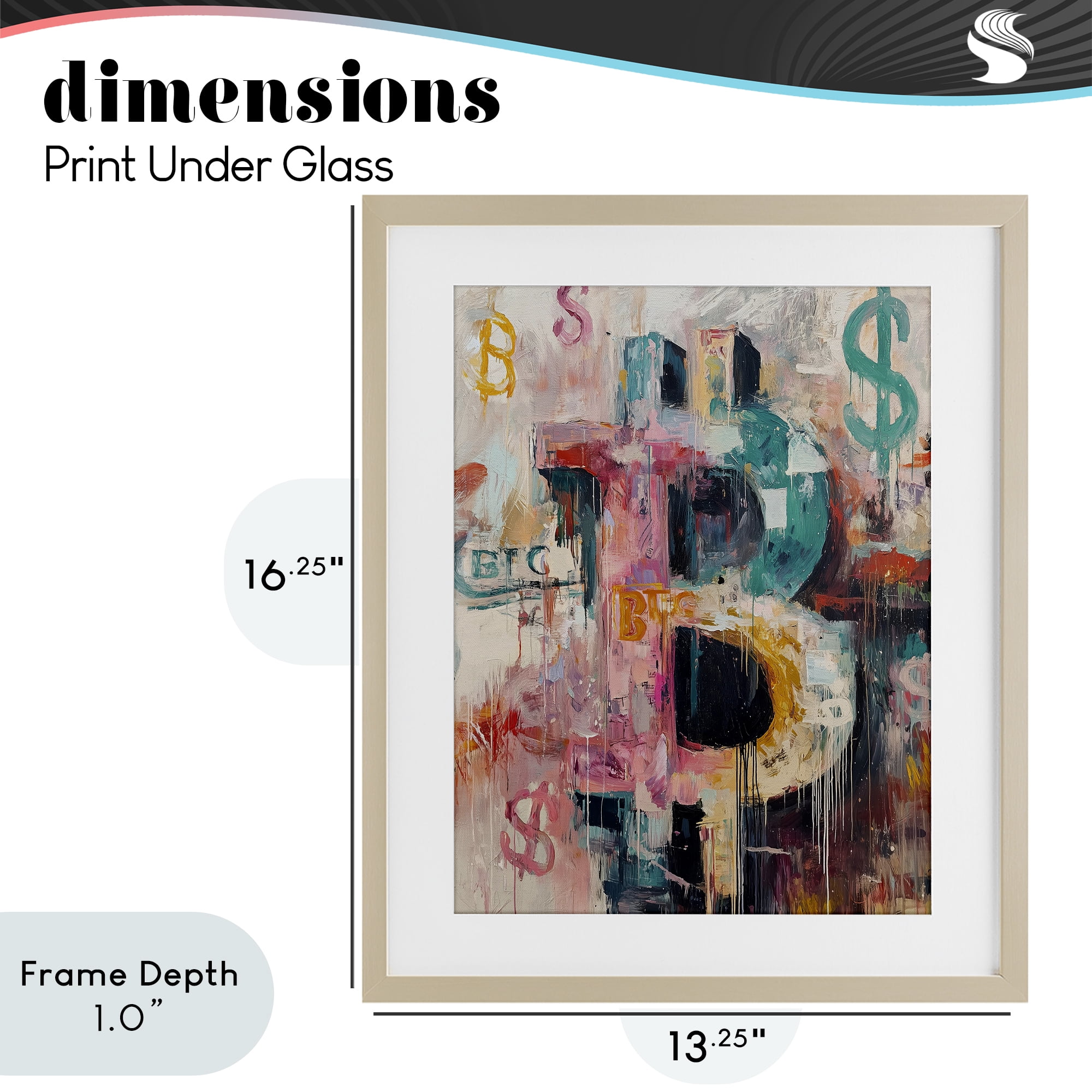 Stupell Industries Street Style Crypto Symbol Birch Framed Print Under Glass, design by Svetlana Aleynikova