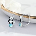 thumbnail image 3 of Midir&Etain Moonstone Panda Earrings 925 Sterling Silver Hypoallergenicity Cute Animal Panda Leverback Earrings Jewelry Gift for and Ladies, 3 of 8