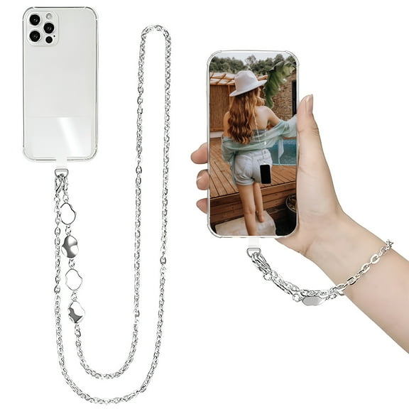 Phone Crossbody Chain Cellphone Lanyard,Universal Phone Chain Strap With Tether Patches Compatible With Most Phones - style2