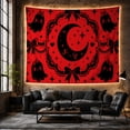 thumbnail image 5 of Crescent Moon Within an Ornate Frame with Ghosts and Bows, Playful Gothic for Dark Art Lovers, Creepy Cute Decor, Halloween Gift, Tapestry Wall Hanging for Bedroom and Dorm, 5 of 6