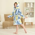 thumbnail image 4 of FORMRS Niños Bathrobe Unisex Hooded Robe Soft Plush Pajamas Sleepwear, Size 2-3T, Light Blue Lemon, 4 of 7