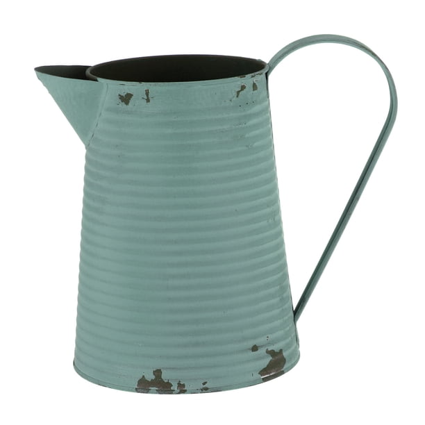 EeaseMX Jarrón vintage para plantas, maceta antigua de metal, decoración
