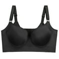 thumbnail image 6 of Unlined Plunge Mesh See Through Bra Deep V-Neck Wireless Comfort Bra Wireless Bra Smooth U Underwire Bra, 6 of 6