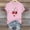 Pink(New), variant on PNTUTB Fashion Versatile Women's Valentine's Day Print Casual Crew Neck Short Sleeve Comfort Loose T Shirt