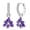 Purple iris, variant on NARMO 925 Sterling Silver Cute Enamel Pawprint 22mm Hoop Huggie Earrings, Colorful Cubic Zirconia Hypoallergenic Women's Jewelry Birthday Gift for Her with Box