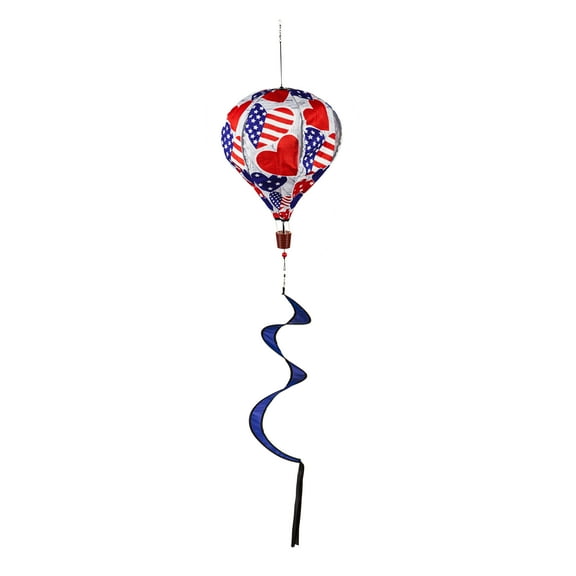 Patriotic Hearts Burlap Balloon Spinner