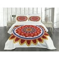 thumbnail image 3 of Ambesonne Mandala Quilted Bedspread Set 3 Pcs, Summer Flowers Joy Art, Queen Size, Multicolor, 3 of 5