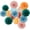Blue Green Orange, variant on Blue-White Birthday Party-Decorations Paper-Flowers Lanterns - 15PCS Light Royal Tissue Pom Poms Streamers,Classroom Ocean Themed Baby Bridal Shower Bachelorette Wedding Hanging Supplies Decor