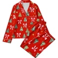 thumbnail image 5 of Vetsdori Long Sleeve with Pants Pajamas Sets for Women Collared Casual Sleepwear Button up Pockets,Christmas Gifts 2 Pieces Winter Ladies Homewear Soft, 5 of 6