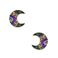 thumbnail image 3 of Juego de aretes y cadena con dije forma de Luna ZVEZDA plata mexicana ley .925 Negro, 3 of 5