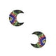 thumbnail image 3 of Juego de aretes y cadena con dije forma de Luna ZVEZDA plata mexicana ley .925 Negro, 3 of 5
