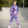 thumbnail image 3 of Uorisanigo Kids Girls Boys Sweatsuit Set - 2 Piece Pullover Hooded Floral Western Horse Sweatshirt and Athletic Jogger Sweatpants Kids Youth Activewear Set Clothing Sets, 3 of 7