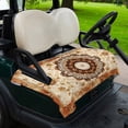 thumbnail image 2 of Golf Cart Seat Covers for 2 Seater,Boho Leaf Microfiber Cart Seat Towel Blanket,Orange Rustic Tribal Patterns Ethnic Bohemian Absorbent NonSlip Bench Seats Protector for Golf Course 51"x31", 2 of 9