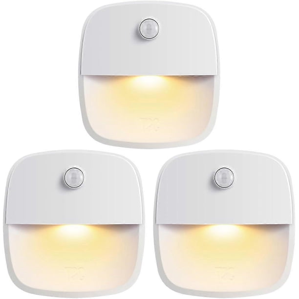 (Upgraded Version) Motion Sensor Light, Cordless Battery-Powered LED Night Light, Wall Light, Closet Lights(Warm White - Pack of 3)