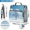 thumbnail image 5 of 3 Ring Zipper Binder with Shoulder Strap Waterproof Trapper Keeper 2 Inch D-Ring 500 Sheets Capacity Snow-covered Tree in Winter, 5 of 7