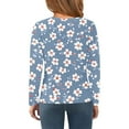 thumbnail image 6 of Abcomgle Girls Long Sleeve T Shirts Size 6-7 Crewneck Fall T-Shirts for Kids Girls Casual Basic Top for Girls Trendy Floral Print Girls Tunic Tops 7-8 Years,Blue, 6 of 6