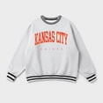 thumbnail image 5 of Women's Gameday Couture Ash Kansas City Chiefs Oversized Easy Energy Ringer Stripe Sweatshirt, 5 of 5