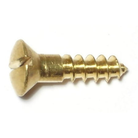 

#10 x 3/4 Brass Slotted Oval Head Wood Screws (24 pcs.)