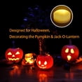 thumbnail image 2 of 2 Pack Halloween Pumpkin Lights with Remote and Timer Big Battery Operated LED Decorative Bright Flickering Flameless Candle Set Bulk for Jack-O-Lantern D?cor Party Home Christmas Decorations, White, 2 of 6