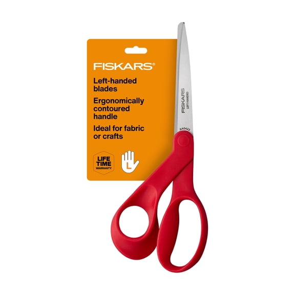 Fiskars 8" Fabric Scissors Left-handed, Red