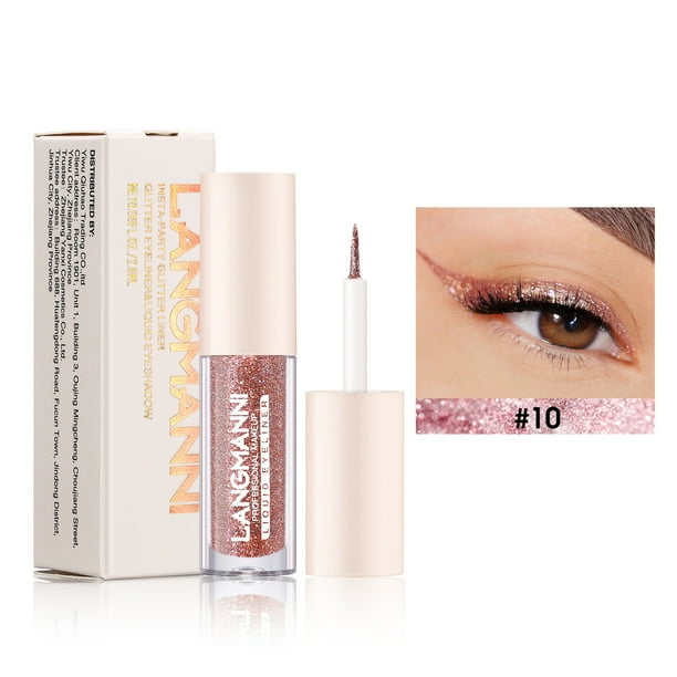 Pisexur Belleza Maquillaje Lápiz delineador de ojos líquido con purpurina de color fino, sombra de ojos, resaltador, 2 mlpara mujeres y hombres