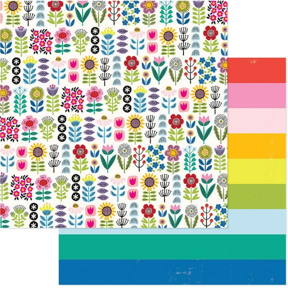 Whatevs Double-Sided Cardstock 12"X12"-Funky Florals