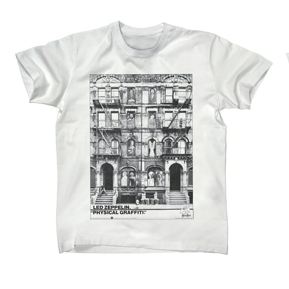 Led Zeppelin Men's Physical Graffiti T-Shirt White Small | Officially Licensed Merchandise