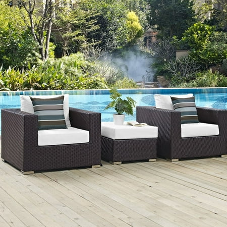 Modway Convene Outdoor Patio 3 Piece Sofa Set, Multiple Colors