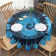 thumbnail image 3 of Blue Tie Dye Mandala Pattern Round Tablecloth 60"x60",Wrinkle Wipeable Table Cloth for Kitchen Dining Room Picnic Patio Party, 3 of 6