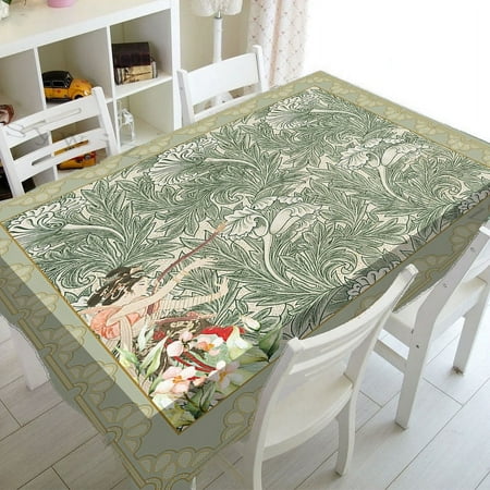 

Vintage Floral Linen Stain Resistant Rectangular Tablecloth Tablecloth Tablecloth Table Party Kitchen Table r Tablecloth