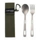 thumbnail image 5 of Vajilla De Titanio Para Acampar, Duradera, Ultraligera Para Mochileros, Vajilla, Tenedor, Cuchara, Bolsa Verde Sunnimix cuchara de mango largo, 5 of 8