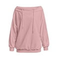 thumbnail image 7 of Staron Women's Off Shoulder Long Sleeve Tops Casual Loose Knitted Sweater Pullover Solid Color Comfy Winter Fall Spring Fashion Basic, Pink S, 7 of 7