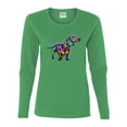 thumbnail image 2 of Wild Bobby, Colorful Dachshund Is My Spirit Animal Lover Womens Graphic Long Sleeve T-Shirt, Kelly, Large, 2 of 3