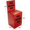 thumbnail image 3 of Large thick cardboard raffle Ballot Box 9.5"H x 6.5"W x 6.5"D Charity Donation collection Box office Suggestion comment Box removable display area 6.5" x 6.5" Includes 1000 SheetsRed 10 pack, 3 of 5