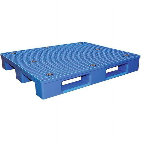 Vestil Manufacturing 296672 Stackable Open Deck Pallet - Plastic - 2-Way & 4-Way - 47 x 39.25 in. - Static Cap - Blue - 8800 lbs - Pack of 5