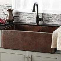 Native Trails Cpk76 Farmhouse Duet 33" Farmhouse Double Basin Copper Kitchen Sink - Nickel